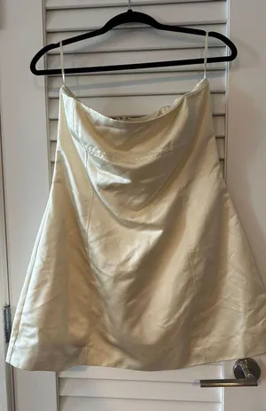 Weworewhat Ivory silk Dress thumbnail 1