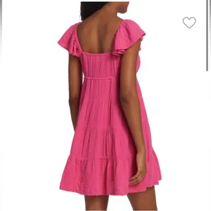 XIRENA Sonnet Shirred Minidress pink raspberry Sz‎ S thumbnail 2
