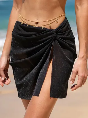 Berlook Black Shimmer Cover Up Skirt Size M thumbnail 3