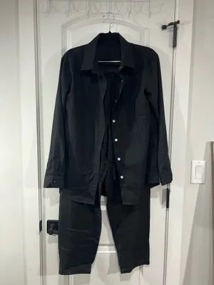 Brand New linen Set , pants and Top Black Size M thumbnail 8
