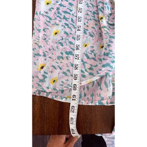 Luxology Women Pink Mint Floral‎ Faux Wrap Maxi Dress Short Flutter Sleeve NWT thumbnail 16