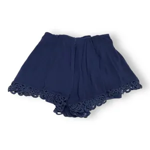 5/$65 L'Atiste Womens Shorts Sz M Navy Blue Crinkle‎ Lace Wide Leg Short thumbnail 2