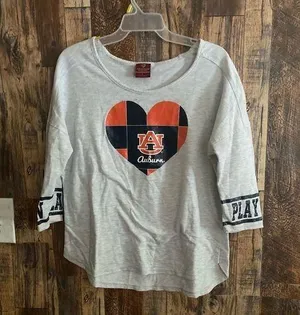 Auburn women T-shirt size large gray p thumbnail 1