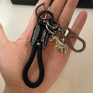 Dinosaur Car Keychain for Men Women Braided Rope Carabiner Keychain Bag Charm thumbnail 5