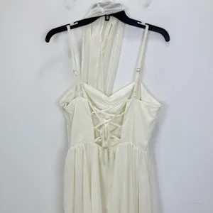 NEW Lulus Irresistibly Darling Ivory Chiffon Midi Dress and Scarf Set Large thumbnail 9