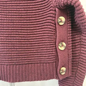Madewell Knit Sweater Size XXS Red Burgundy Wool‎ Blend Side Button Turtleneck thumbnail 5