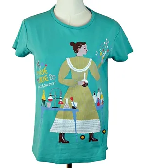 Picolina SMALL Marie Curie Tshirt Scientist Chemist STEM *FLAW* History Power thumbnail 1