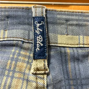 Judy Blue Blue and Tan Plaid HighWaist Vintage Look Jeans size 14W thumbnail 5
