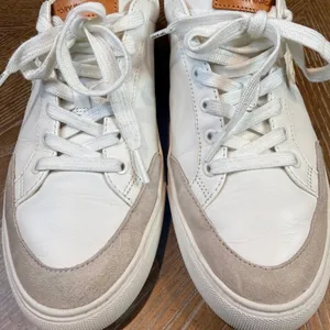 Tory Burch Color Block Sneakers‎ Leather Suede White Tan Neutral Size 9 thumbnail 11