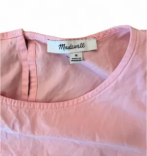 Madewell Poplin Flutter Sleeve Dress Light Pink Medium thumbnail 7