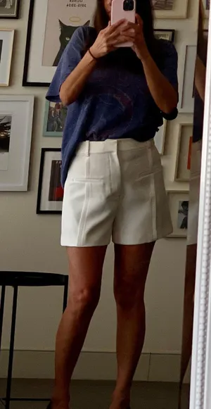 ZARA Shorts White High-Rise thumbnail 1