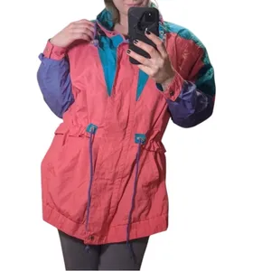Vintage 80s 90s Pink Purple Women's Jacket wind proof streetwear barbiecore thumbnail 5
