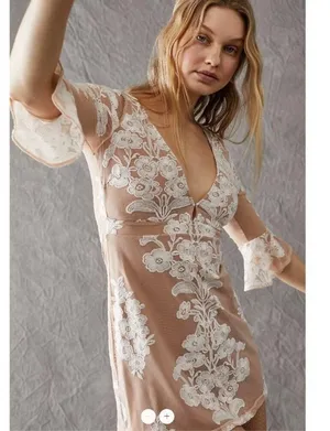 For Love & Lemons x Free People Temecula White Lace Fit And Flare Mini Dress XS thumbnail 12