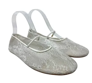 Jeffrey Campbell Swan-Lake Lace Mary Jane Ballet Flats White Bridal Size 7.5 thumbnail 1