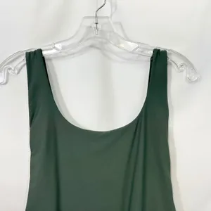 Aerie Large‎ One Piece Swimsuit Olive Green Scoop High Cut Solid Beach Vacay 231 thumbnail 4