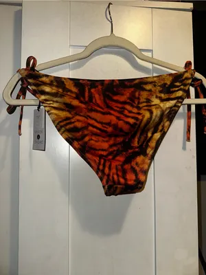 Shade & Shore Cheeky String Bikini Bottoms In Animal Print thumbnail 2