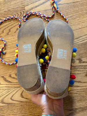 ASOS Tijuana Multi Pom Flatforms  Espadrille Platforms Multi Color thumbnail 4