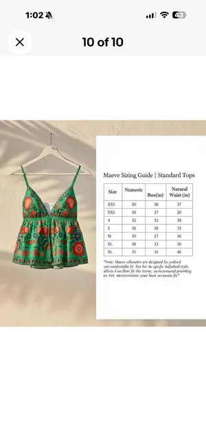 Maeve Anthropologie Floral Babydoll Cami Tank Top Small Boho Tropical NWT thumbnail 4