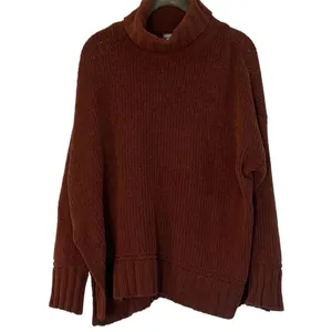 Aerie burgundy chunky knit cozy turtleneck sweater small thumbnail 2