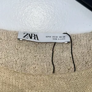 Zara alpaca wool blend ruffle sleeve lightweight knit sweater size medium thumbnail 4