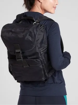 Athleta Venture Utility Backpack Black Camo Laptop Pocket Gym Work waterproof thumbnail 11