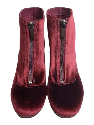 Circus by Sam Edelman new ❁ Vanessa Zipper Velvet Ankle Boot Booties ❁ Burgundy ❁ 6 thumbnail 8