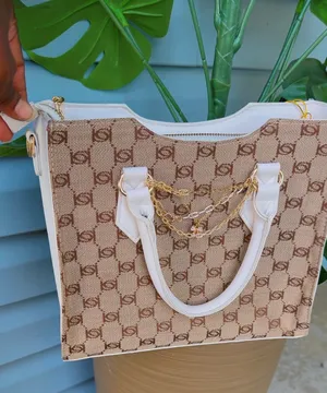 Bebe Monogram Tote Bag White Faux Leather Trim Satchel thumbnail 7
