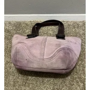 Y2K Vintage Rare Coach Lavender Soho Suede Tote 2004 thumbnail 8