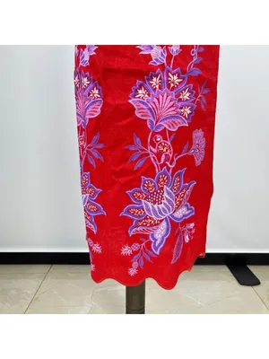 NWOT Farm Rio Red Porcelain Garden Scalloped Linen Midi Skirt Size XS thumbnail 5