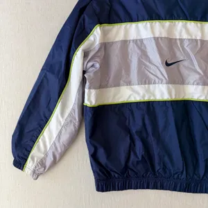 Nike Vintage 90s Colorblock Full Zip Windbreaker Jacket Women Medium Navy Blue thumbnail 11