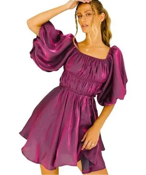 Altar’d state amabella puff sleeve mini dress. Size Medium thumbnail 3