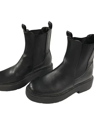 Target Demi Chelsea Boots Women 6.5 Black Chunky Lug Sole Gothic Grunge Biker thumbnail 2