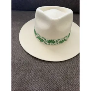 NWT Lack Of Color IVY BEVERLY Australian Wool Hat | Ivory & Green Large thumbnail 4