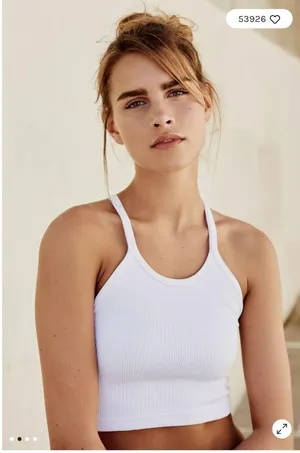 Free People Happiness Runs Crop Tank White XS/S thumbnail 1