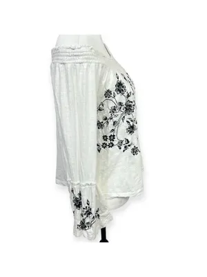 Anthropologie Annie Embroidered Off-The-Shoulder Blouse Size M Boho thumbnail 5