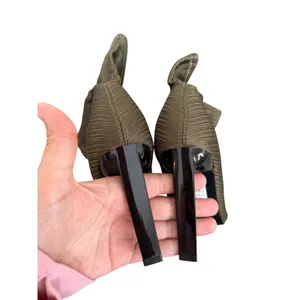 Topshop Olive Green Plissé Square Toe Sock Ankle Boots Stiletto Heel Size‎ 6.5US thumbnail 7