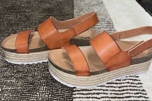 Dirty Laundry Lightweight Tan Platform Sandals thumbnail 1