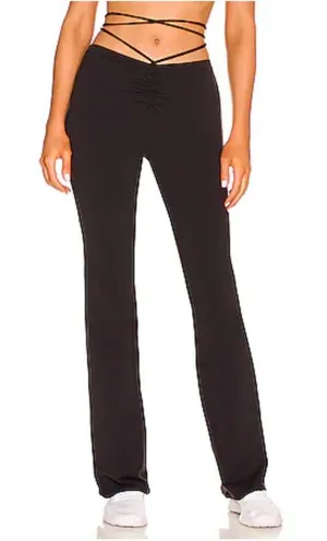 I am Gia black high waisted ruched pants thumbnail 1
