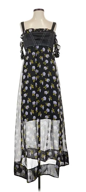 NWT Anthropologie Maeve Floral Square Neck Midi Dress M thumbnail 1