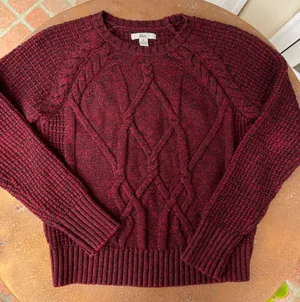 G.H. Bass & Co. Base Maroon Cableknit Sweater thumbnail 1