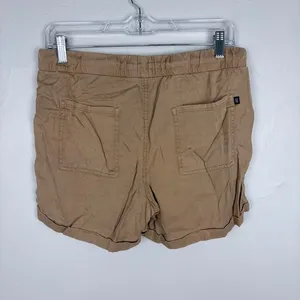 GAP Pull-On Tencel Shorts Tan Cuffed Elastic‎ Waist Breathable Small thumbnail 3
