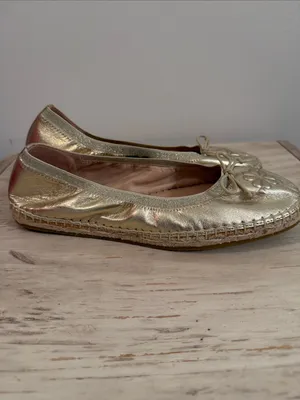 Kate Spade Clubhouse Leather Espadrille Flats in gold thumbnail 7