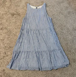 Old Navy Blue and White Striped Dress Size Medium thumbnail 1