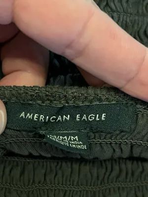 American Eagle Outfitters Tank Top Womens Medium Black Halter Smocked Cropped thumbnail 5