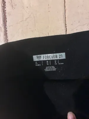 Classic Forever 21 Black High-Waisted Ribbed Leggings thumbnail 3