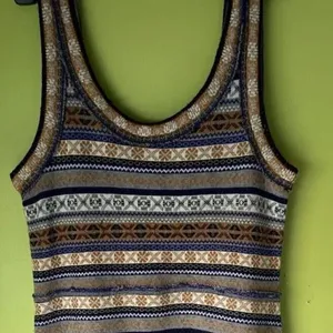 Free People Mini Sweater Dress Gray Fair Isle Nordic Tunic Wool Blend Sz Medium thumbnail 3