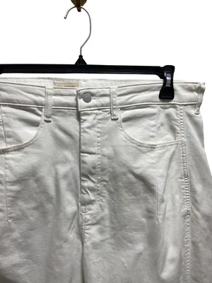 Pilcro Heritage Curve Mid-Rise Barrel Leg Jeans White Size 32T Anthropologie thumbnail 9