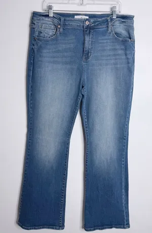 Kancan Flare Leg Jean High Rise Size‎ 16 Stretch thumbnail 1