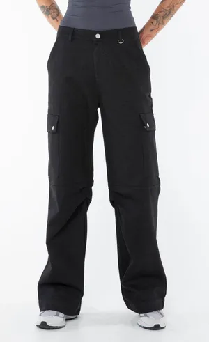 Princess Polly Black Cargo Jeans thumbnail 1