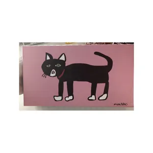 Marc Tetro Black Tuxedo Cat‎ Zip Around Long Wallet Pink Saffiano Pop Art NIB thumbnail 4